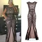 Женское длинное платье в стиле 1920-х годов, винтажное вечервечерние Платье макси с бисером и пайетками для выпускного вечера (черныйрозовыйзеленыйсеребристый)