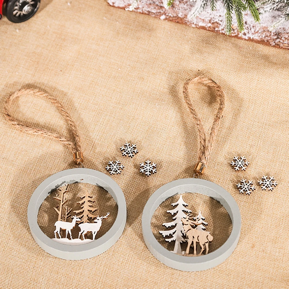 Рождественская деревянная подвеска для рождественской елки 3D Рождественское