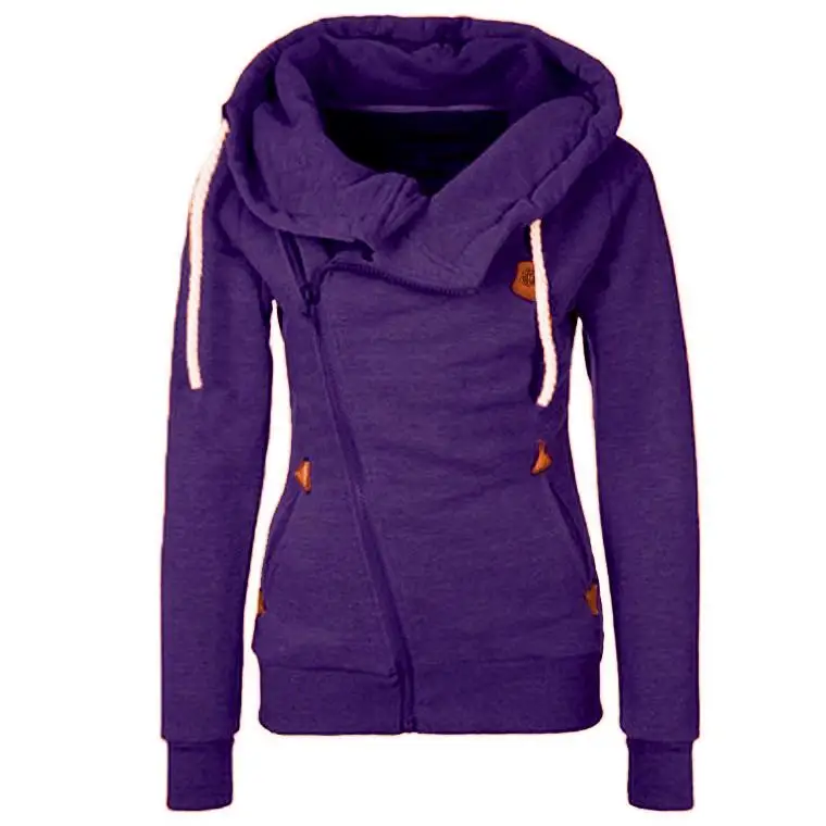 

New Fashion New European Personality Women Jackets Hoodie Side Zipper Hooded Female Jacket Big Size 2xl Tracksuits Sweatshirt