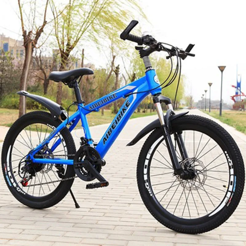 Günstig Student Erwachsene Fahrrad 24-Geschwindigkeit Zwei-Disc Bremse Stoßdämpfer 22-Zoll Mountainbike