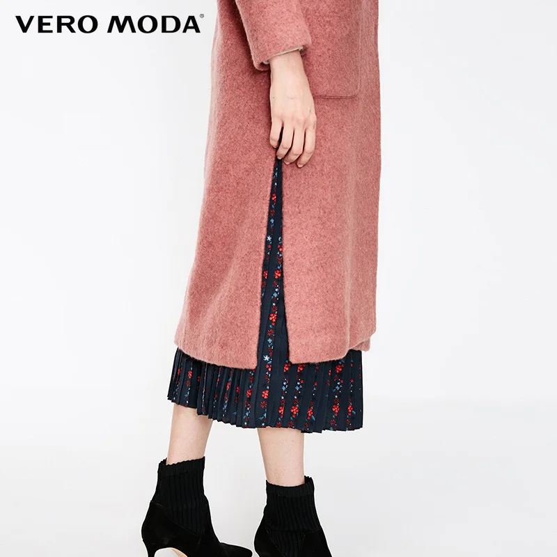 Vero Moda зимняя шерсть Длинное пальто Большой карманный жакет куртка женская|