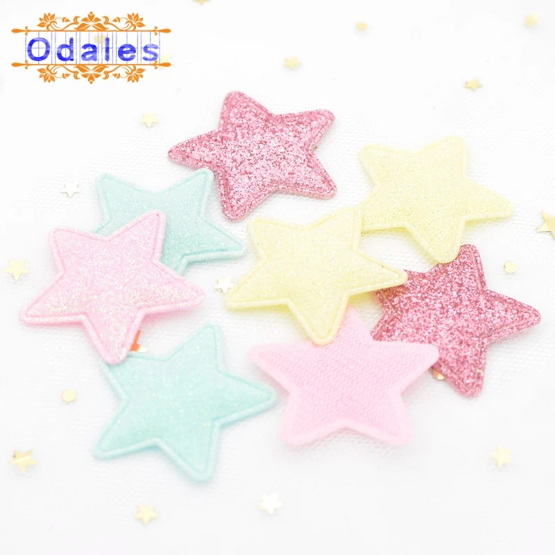 80 шт./лот фетровые мягкие Звездные аппликации конфетных цветов блестящие нашивки