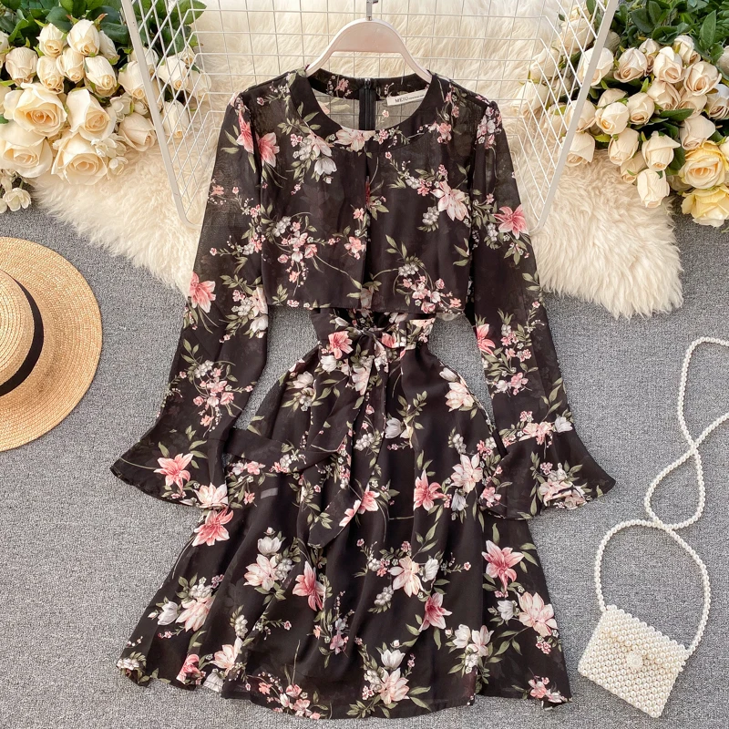 Женское шифоновое платье-трапеция в Корейском стиле элегантное праздничное