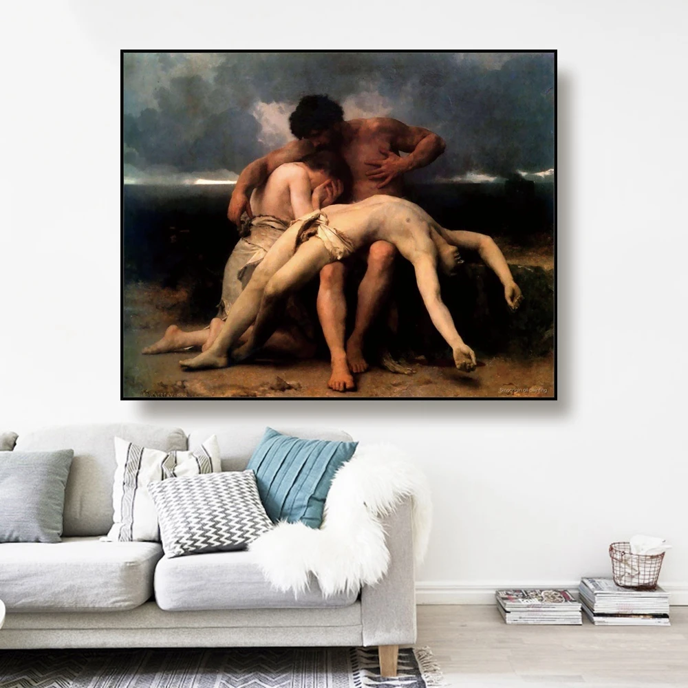 Картина маслом на холсте 《 первый траур boubouguereau Faomus плакат картина Настенный