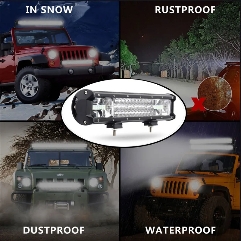 

16 inch 432W 3 Rows LED Work Light Triple-row 12/24V Long Bar Spot Light Flood Combo For Off-road SUV Truck Car Working Light