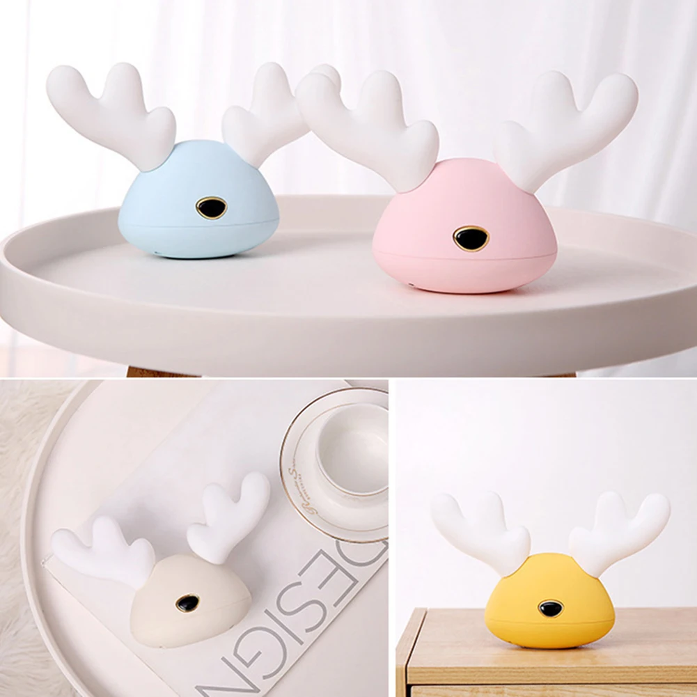 Мультяшный Ночной светильник силиконовый милый олень цветной светодиодный