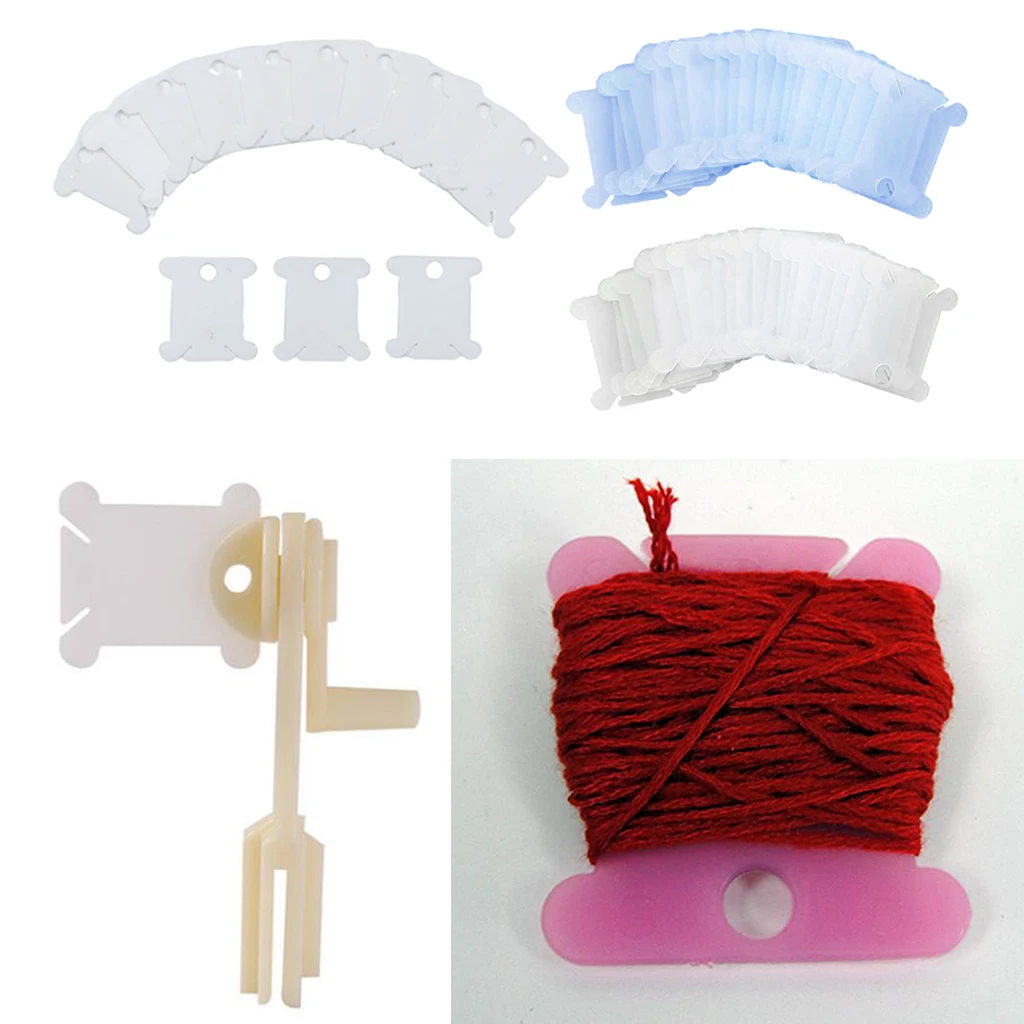 

120 Pcs Plastic Floss Spools Embroidery Thread Organizer Holder for DIY