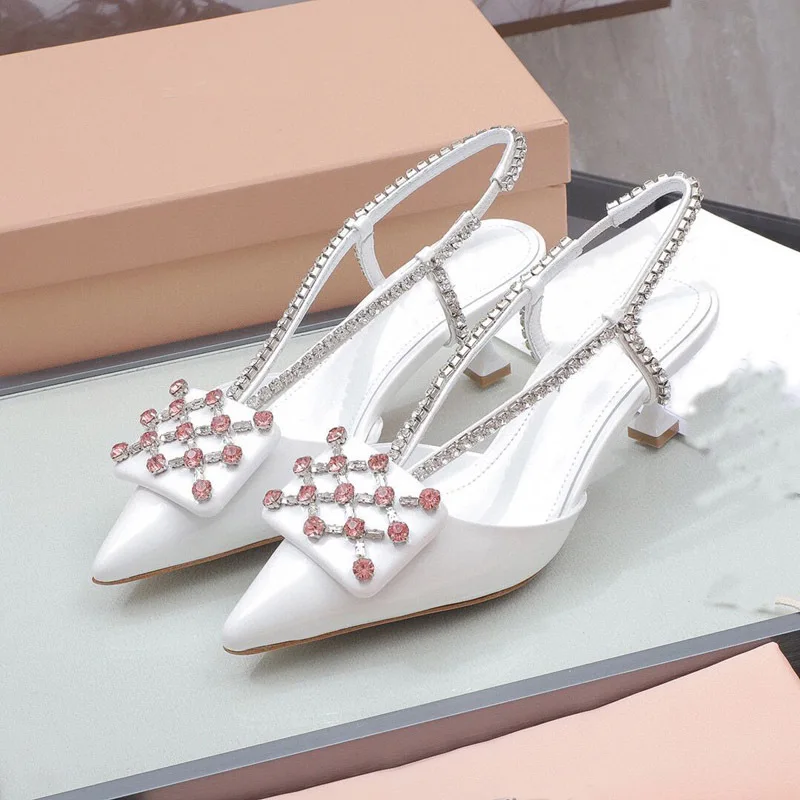 

Crystal Women's Sandals Female Pointed Toe High Heels Comfortable Designer High-quality Rhinestone Pumps Party Wedding Shoes New