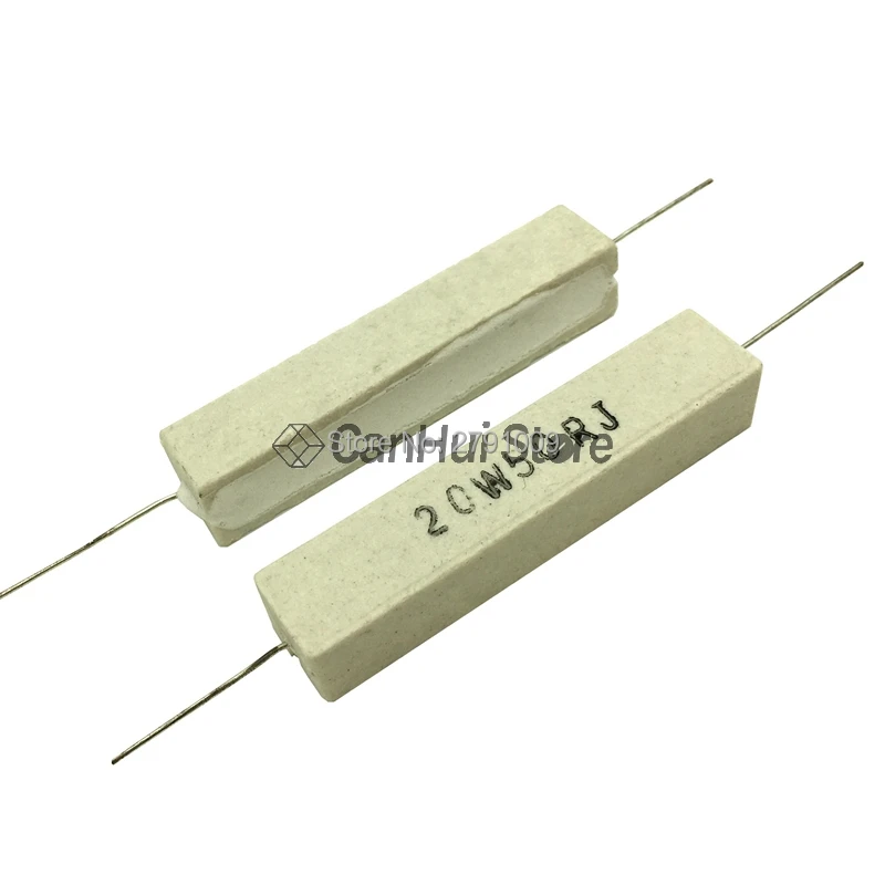 2 шт. 20 Вт 5% цементный резистор силовое сопротивление 0 1 ~ 100K 1r 5r 10R 50R 22 33 5 8 10 30 50 100 1K K