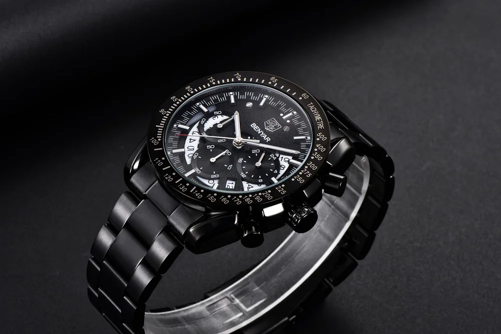 BENYAR Топ люксовый бренд Moon Phase часы мужские водонепроницаемые Хронограф военные спортивные кварцевые часы мужские часы Relogio Masculino