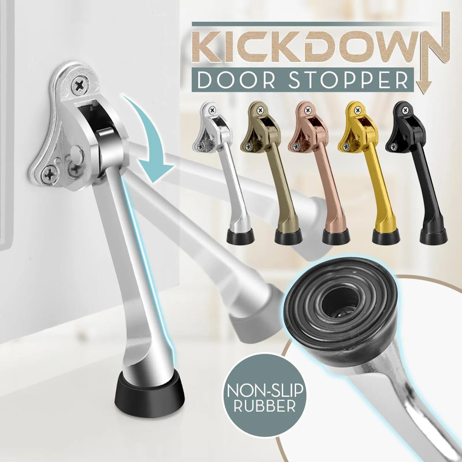 

Door Holder Stainless Steel Safety Door Stopper Non-punch Sticker Water-proof Door Stop Furniture Door Hardware