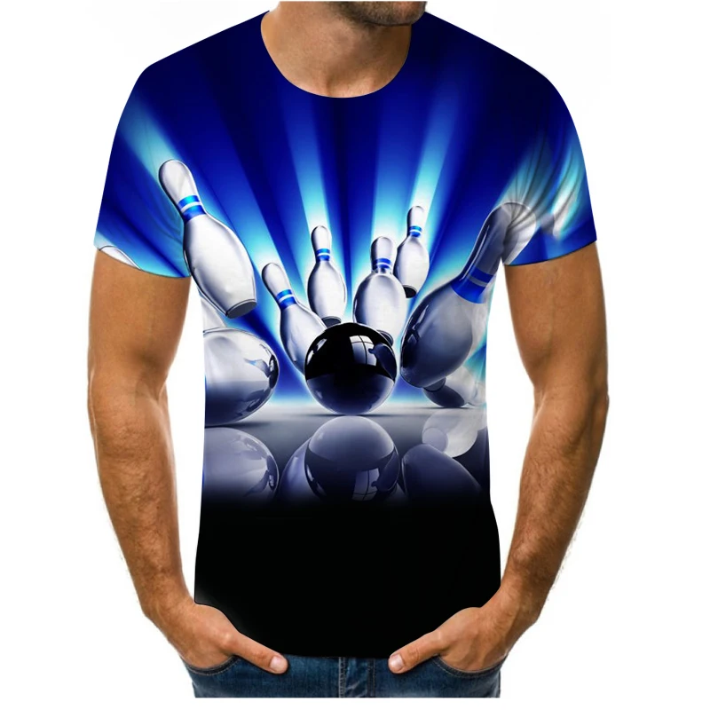 

Hot sale fashion photography landscape printing 3D men's T-shirt street slim casual short-sleeved T-shirt