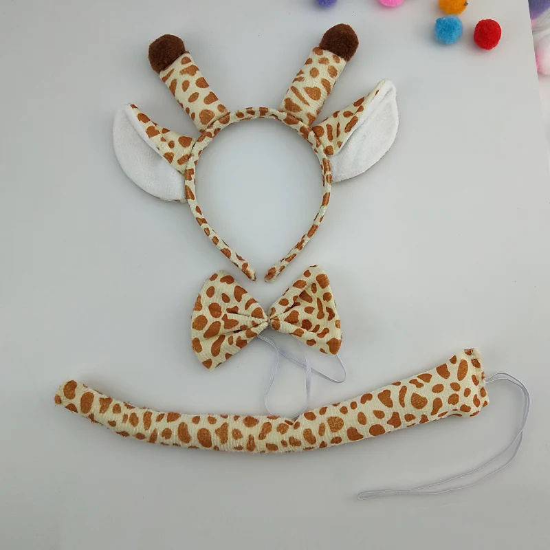 Giraffe Animal EAR Headband Tie Tail Birthday Gift Party Favor Halloween Costume for Kids Christmas Props - Girls, Boys, and Men image 2