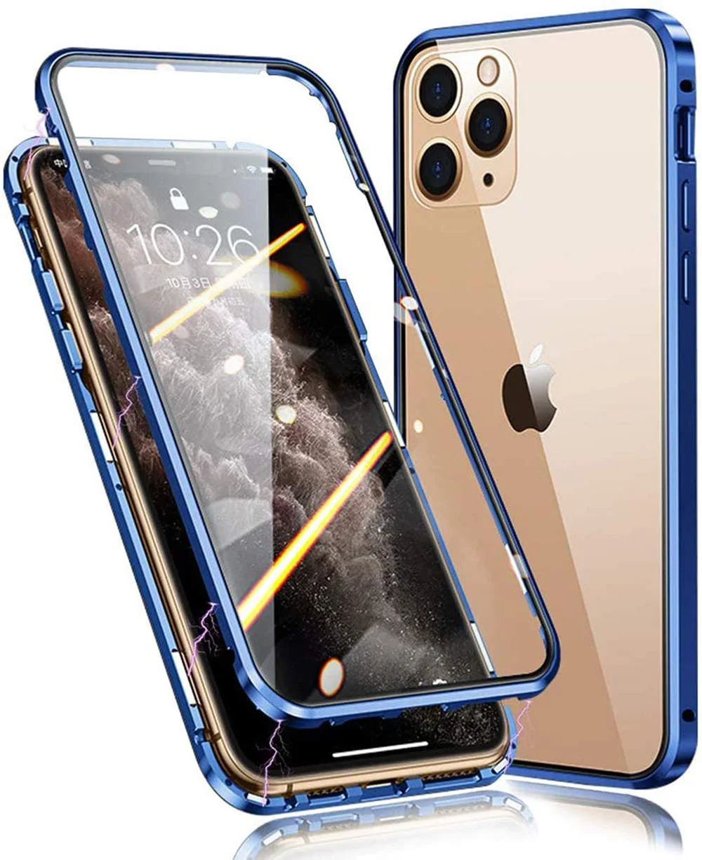 

Магнитный чехол для iPhone 13, 12, 11 Pro Max, XR, X, XS, 13 Pro Mini, 13Pro, 12Pro, 7, 8, 6, SE, с двойным закаленным стеклом, 360