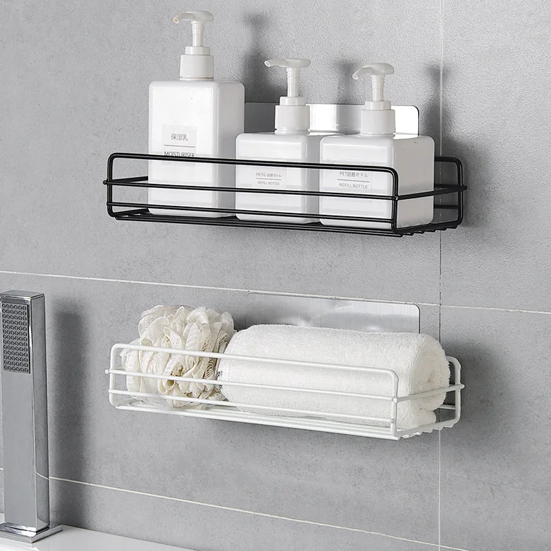 

Iron Spices Rack for Kitchen Wall-mounted Cabinet Organizer Wall Grid Decorative Wall Shelf Nordic Style Bathroom Storage Rack