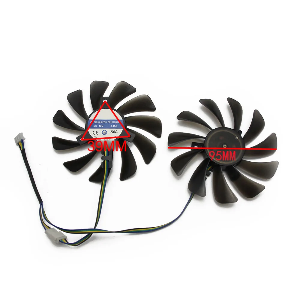 2 шт./лот 95 мм FDC10U12S9-C CF1010U12S заменить для его AMD Radeon RX 580 590 RX580 RX590 IceQX2 турбо видеокарта вентилятор охлаждения