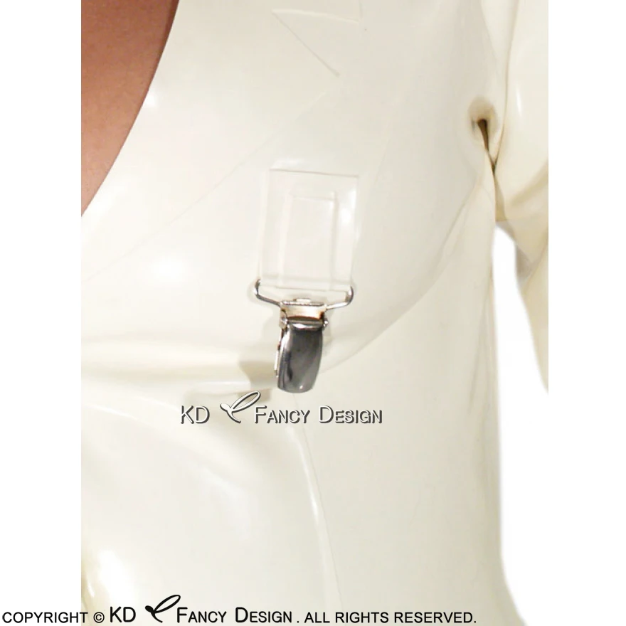 Белое сексуальное платье из латекса с зажимом и пуговицы спереди резиновый