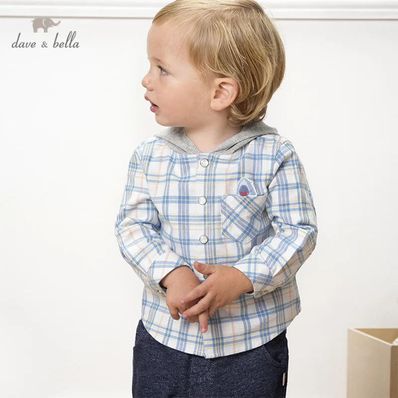 Dave bella/Весенняя клетчатая куртка для маленьких мальчиков модная детская верхняя