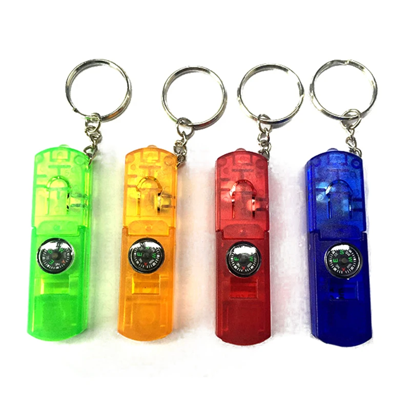 

4 In 1 Mini Pocket Camping Light Multifunctional Emergency Light Flashlight Torches Outdoor Gadgets Tool with Keychain Compass