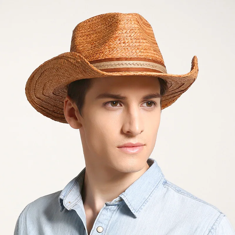 Мужская соломенная шляпа-трилби ручной работы шляпа от солнца размер 56-58 см 58-60