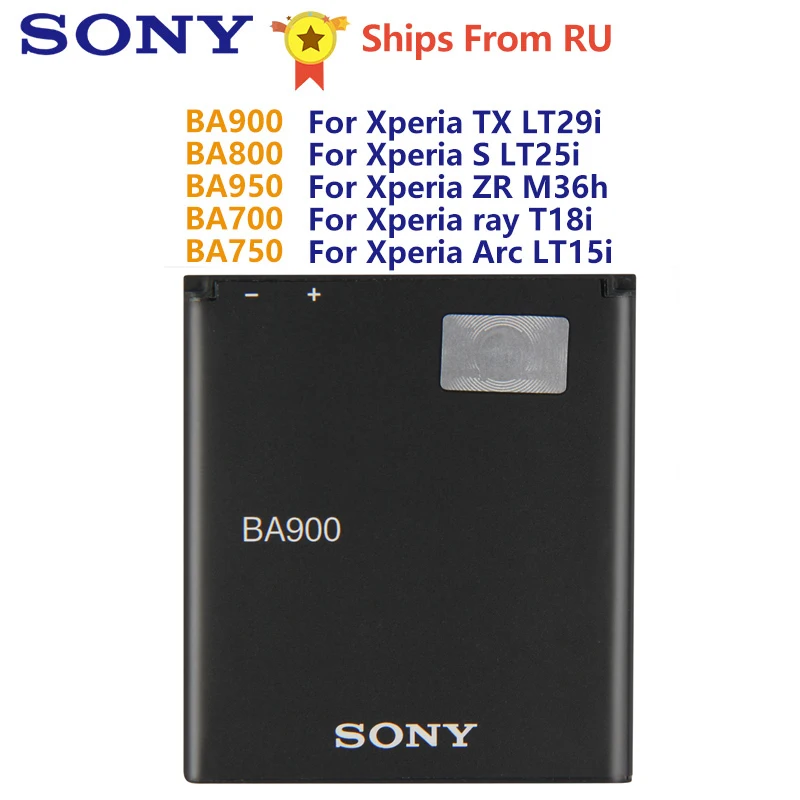 Оригинальный аккумулятор BA900 для SONY Xperia E1 GX TX LT29i SO 04D C1904 C2105 S36H ST26I S LT25i ZR M36h ST18i MT15i