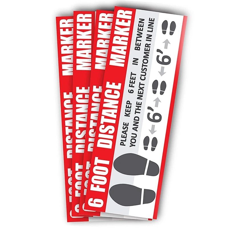 5 шт./лот социальных отдаление держать 6 футов расстояние маркер наклейка