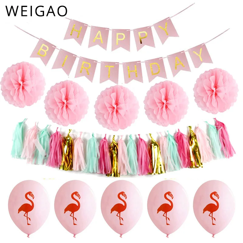 36 шт. летние Вечерние Декорации с фламинго баннеры для дня рождения латексные