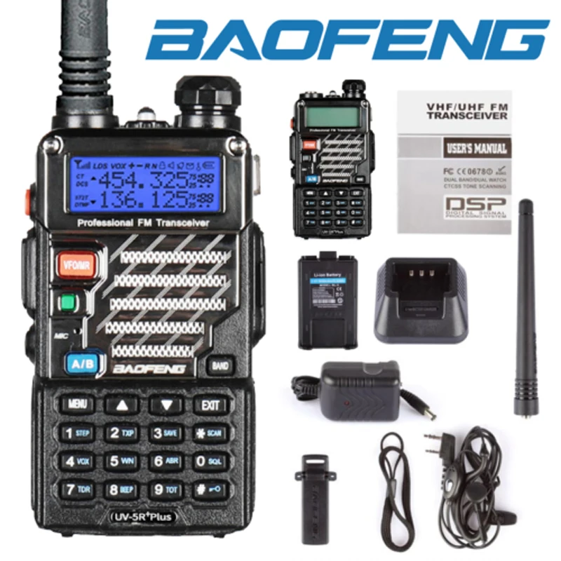 

Портативная рация Baofeng UV-5R Plus 5 Вт, высокомощная Двухдиапазонная двухсторонняя радиосвязь, Любительское радио, ручной охотничий FM-приемопер...