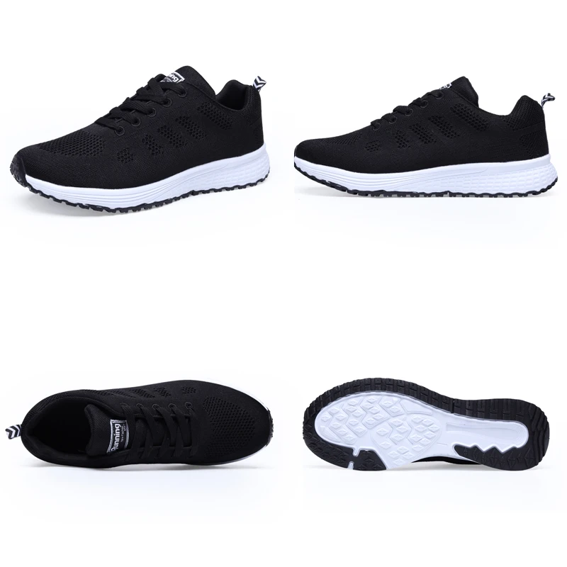 Causal Couple Light Women's Flat Shoes Breathable Air Mesh Sport Women's Sneakers Outdoor Jogging Classic White Womens Shoes 44