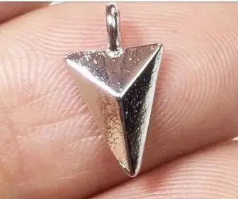 rhodium Eruifa 20 шт 7*12 мм Мини 3D треугольные Подвески ожерелье из цинкового сплава, серьги браслет ювелирные изделия DIY ручной работы 2 цвета - Окраска металла: rhodium