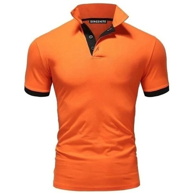 

2021 new fashion brand male polo shirt will see mandarin collar fine-tuning solid button breathable at casual clothes m