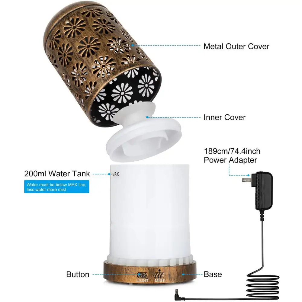 Интеллектуальный увлажнитель воздуха Ароматический диффузор эфирных масел
