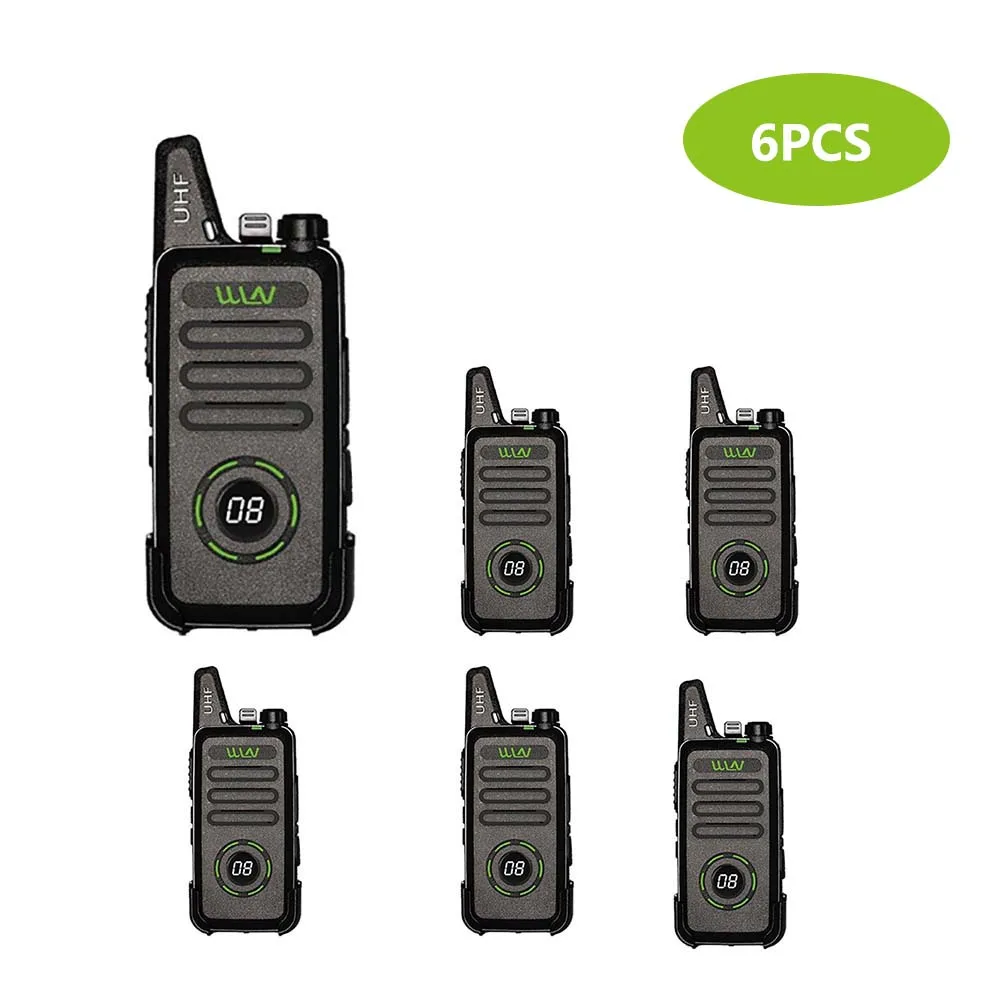 Обновленная версия WLN KD-C1 мини перезаряжаемая рация KD-C1Plus UHF 400-470Mhz скремблер Любительское радио с кабелем(6 шт