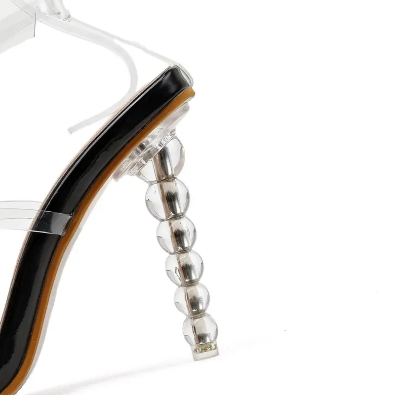 

Fashion Crystal Pagoda Transparent Sandals Women Clear Pvc High Sandals Party Wedding Bridal Footwear Summer Sexy Shoes Woman