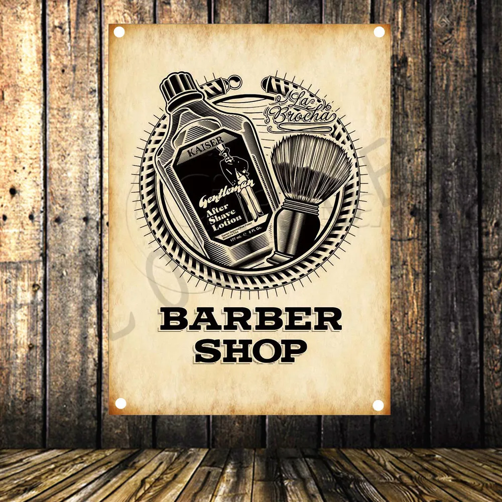 В винтажном стиле На холсте парикмахерской украшения воздуха Салон Татуировки