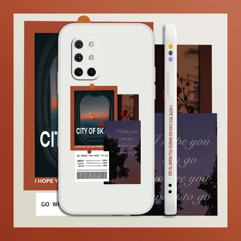 

Night View On The Plane Phone Case For Oneplus 8t 9 9pro 9r Liquid Silicone Cover