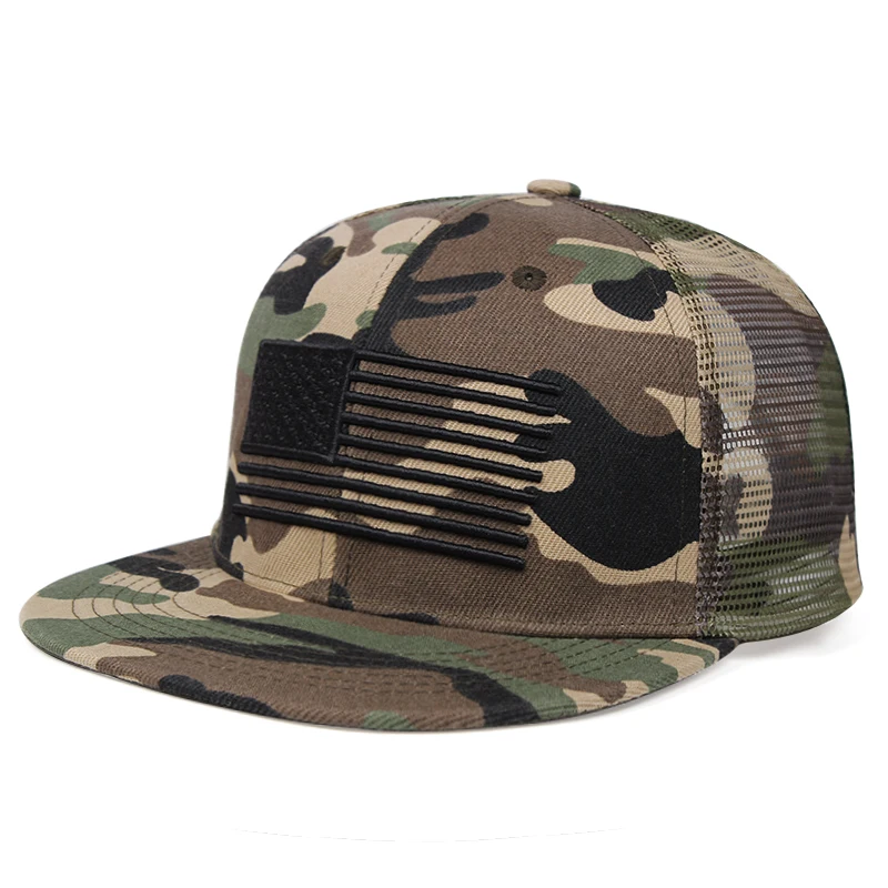 2020 new fashion 3D embroidered flag hat men and women outdoor flat top baseball cap wholesale | Аксессуары для одежды