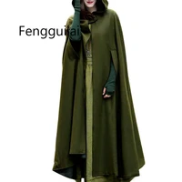 fengguilai new women shawl coat open front cardigan jacket coat green gray black shawl cape cloak poncho