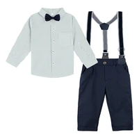 baby wedding cute outfit infant gentleman formal clothing set toddler birthday party gift suit shirt pants overalls