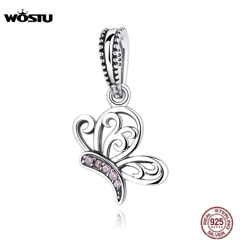 Подвеска бабочка из серебра 100% пробы подвеска для браслета|dangle charms|silver butterfly