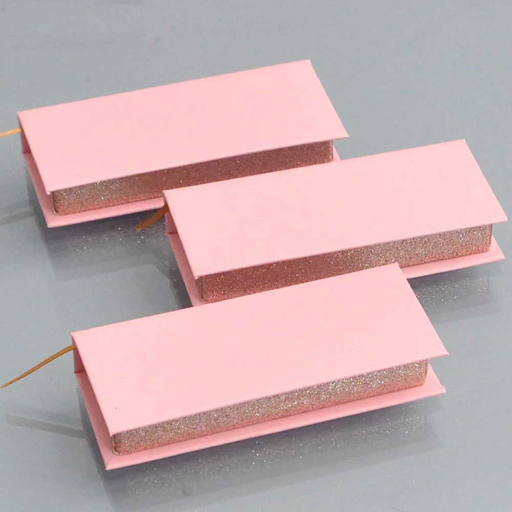 

Wholesale mink eyelashes rectangle magnetic lash cases packaging light pink makeup case lash packaging with tray bulk supplies