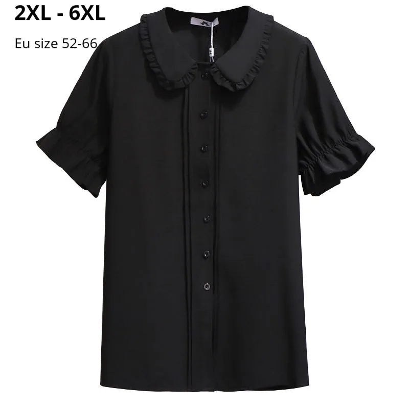 Женская блузка с коротким рукавом размера плюс 6XL 5XL 4XL 3XL|Блузки| |