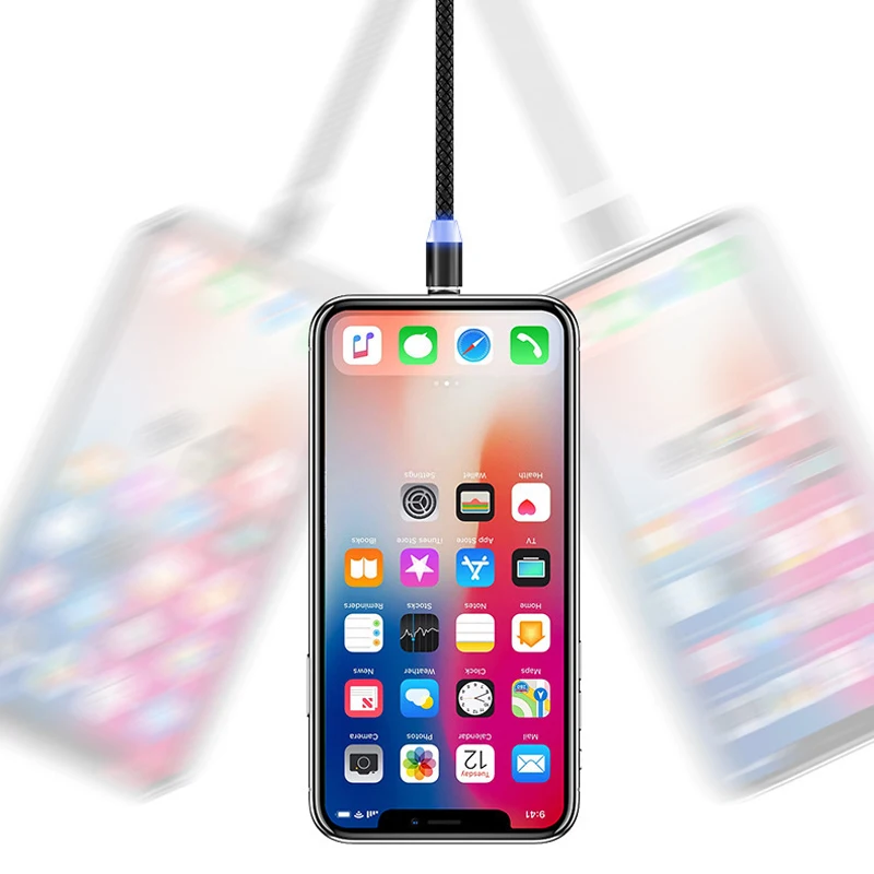 Нейлоновый Плетеный USB кабель Тип C 8 Pin Micro Phone кабели для Iphone X Xs 7 6 Samsung S9 S8 Xiaomi Huawei