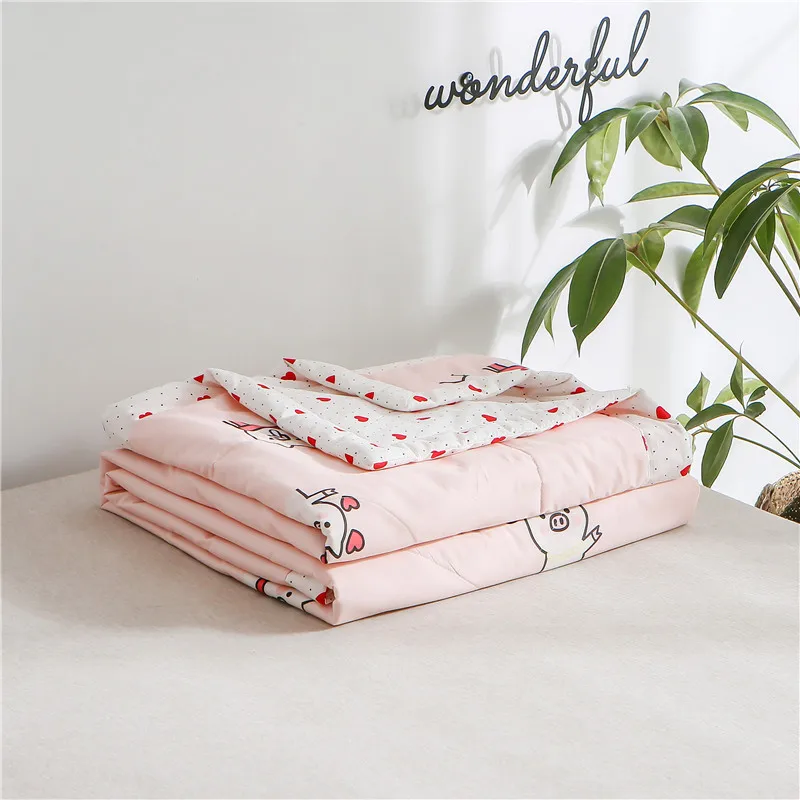 Покрывало из 100% хлопка покрывало с принтом свиньи США летнее тонкое стеганое