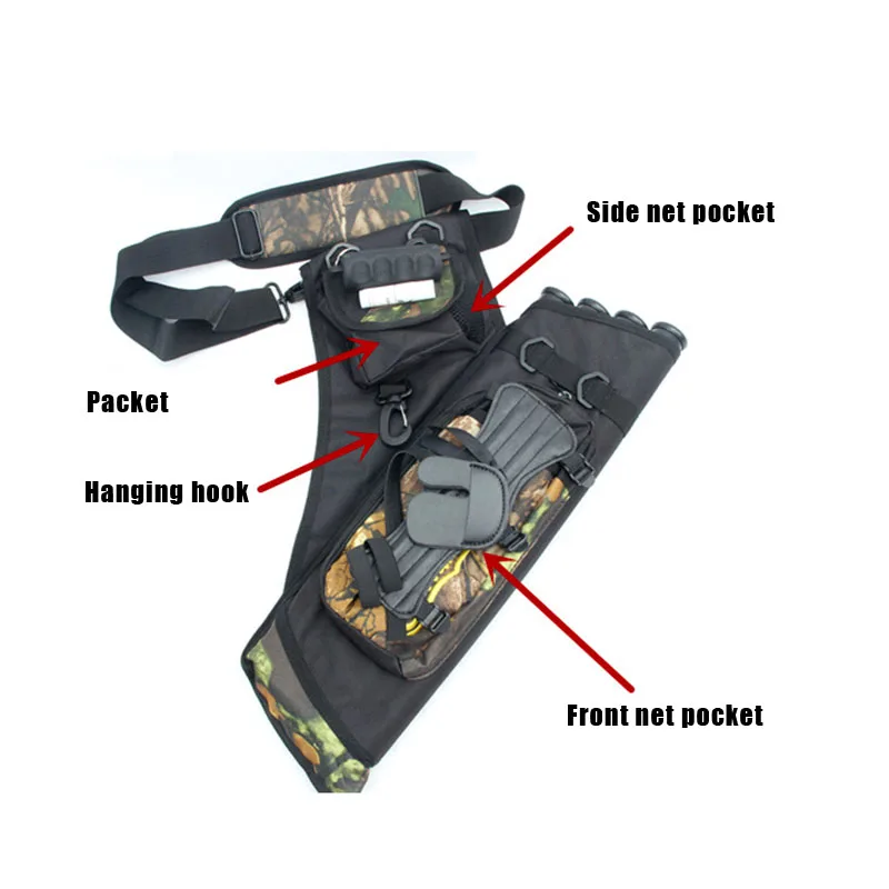 

Hunting Arrow Bag Holder 4 Tubes Large Capacity Accessories for Outdoor Archery SEC88