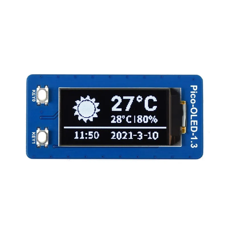 

1.3inch OLED Monitor Module for Raspberry Pi Pico, 64×128 Pixels SPI / I2C Interface