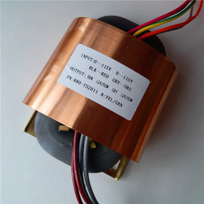 TS2011(2X115V input) 12V 4.16A 12V 4.16A R трансформатор с сердечником 100VA R80 пользовательский трансформатор 115 V/230 V с медный щит выход для усилителя мощности - Цвет: TS2011(2X115V input)