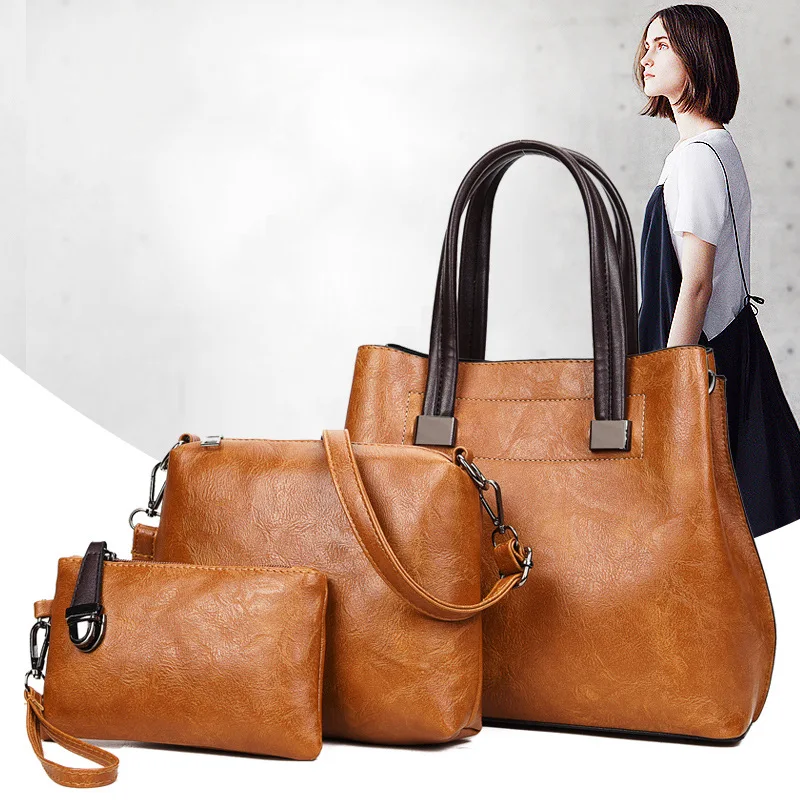 

3pcs Women Bag Set Leather Luxury Designer Fashion Handbag Shoulder Crossbody Bags For Women Clutch Composite Bag Sac A Main