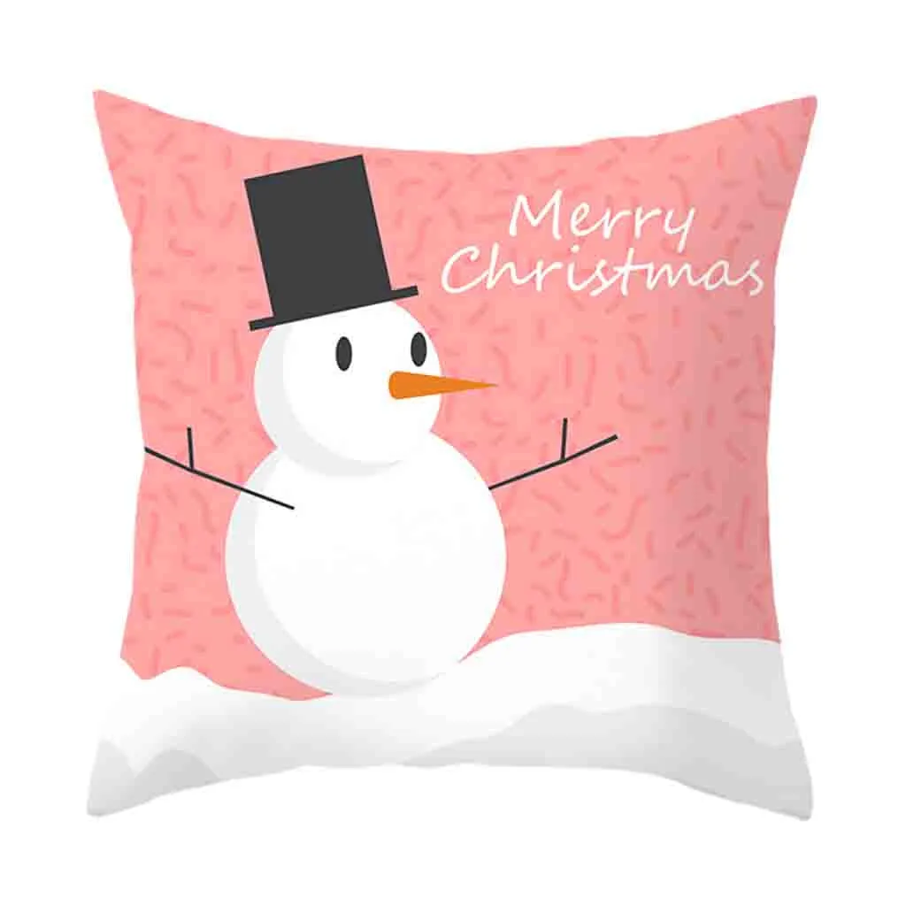 Наволочки с надписью &quotMerry Christmas&quot льняная наволочка Санта Клаусом для диванной