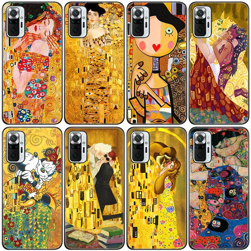 

Kiss by Gustav Klimt Silicone Phone Case For Xiaomi Redmi Note 11 10 9 8 Pro 11T 10T 10S 9S 8T 9 9A 9C 9T Black Soft Cover Coque